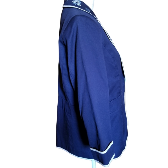 Susan Graver Style Navy Blue Lined Jacket Sz M - Picture 3 of 8